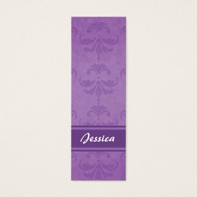 Lilac Damask Bookmark Litet Visitkort (Framsidan)