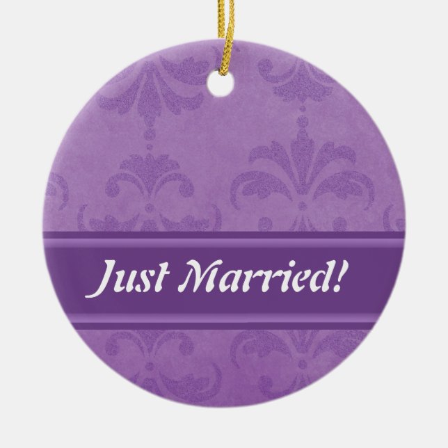 Lilac Damask Julgransprydnad Keramik (Framsidan)