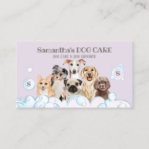 Lilac Dog Spa Salong Sittande Bad Grooming Visitkort