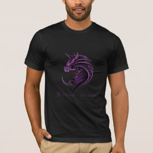 Lilac dragon minimalistic, tattoo stil T-Shirt