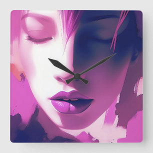 Lilac Dream Whisper - Serene, Etheral, Lila Fyrkantig Klocka