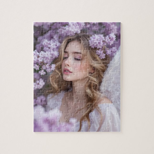 Lilac Dreams - Serene Vår Angel Pussel (Vertikal)