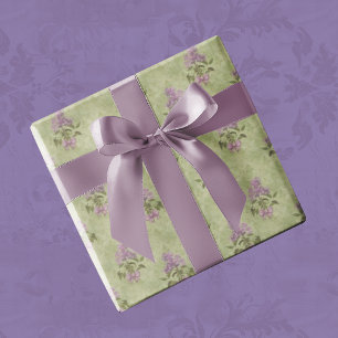 Lilac Dreams Vintage Stil Grönt Antique Damask Presentpapper