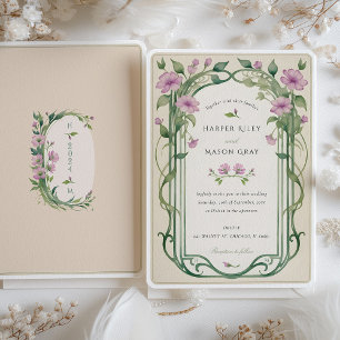 Lilac Elegance Blommigt Bröllop Inbjudningar