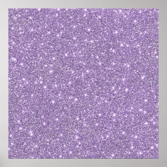Lilac Elegant Glamous Faux Glitter Poster (Framsidan)