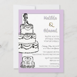 Lilac Elegant & Whimsical Pastellrandig Linje Kons Inbjudningar