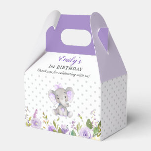 Lilac Elephant First Födelsedagsfest Little Peanu Presentaskar