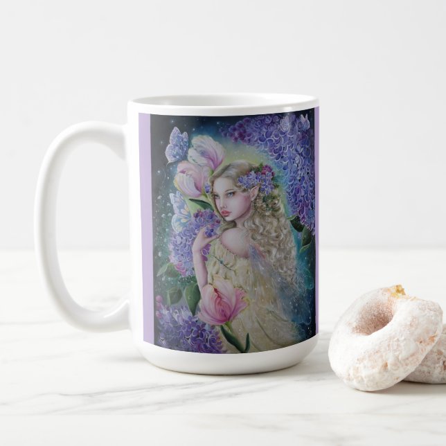 Lilac fairy mug kaffemugg (Med munk)