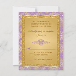 Lilac, FAUX Guld Glitter, Damaskens Rulla OSA kort