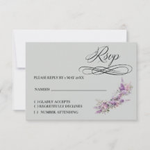 Lilac floral Response Card