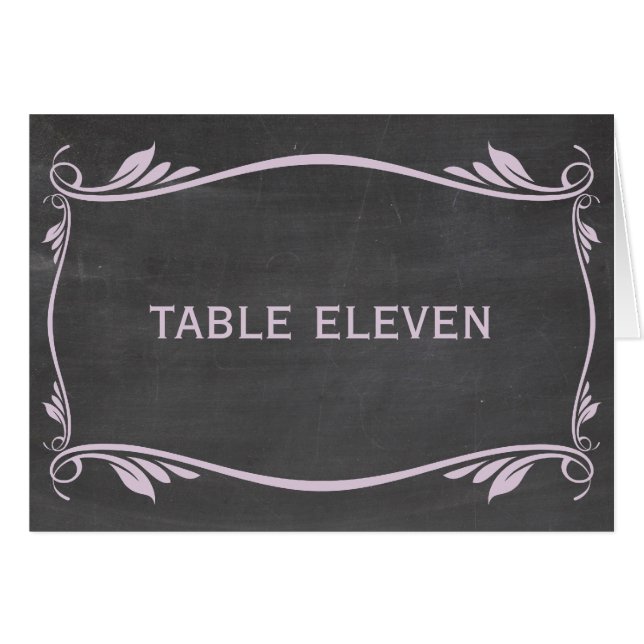Lilac Flourish Chalkboard-Bordsnummer-kort Hälsningskort (Framsidan Horizontal)