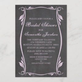 Lilac Flourish Chalkboard Möhippa Inbjudan