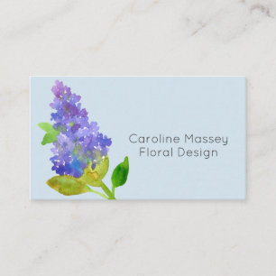 Lilac Flower Botanical Plant Watercolor Visitkort
