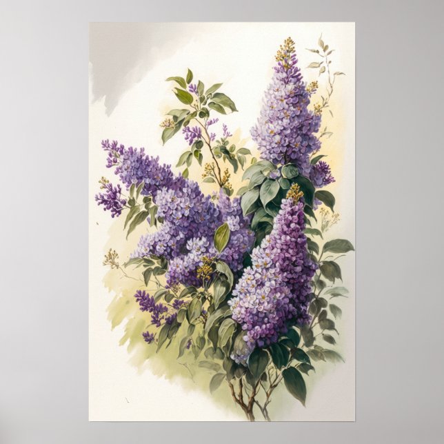 Lilac Flowers Art Print Poster (Framsidan)