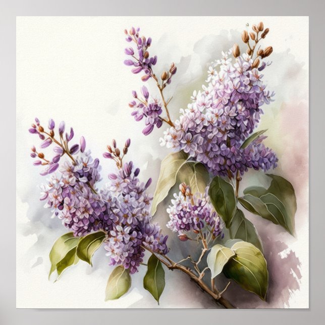 Lilac Flowers Art Print Poster (Framsidan)