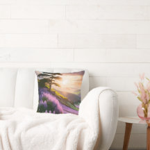 Lilac Flowers Bloom på Backe vid Sunset Glow