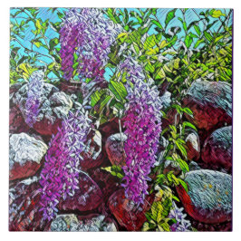 Lilac flowers blooming garden kakelplatta