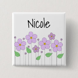 Lilac Flowers Button Knapp