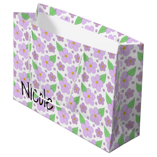 Lilac Flowers Large Gift Bag (Framsidan Vinklad)