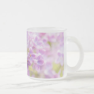 Lilac Flowers Mist Frostad Glasmugg