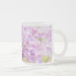 Lilac Flowers Mist Frostad Glasmugg