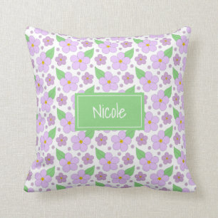 Lilac Flowers Mönster Pillow Kudde