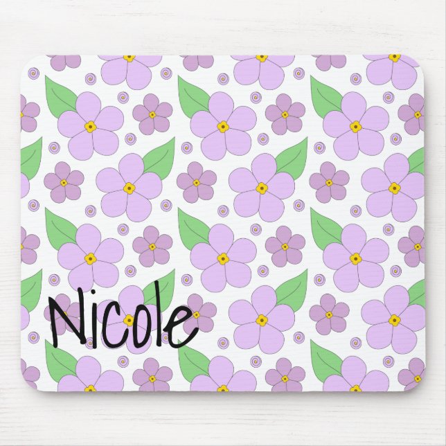 Lilac Flowers Mouse Pad Musmatta (Framsidan)