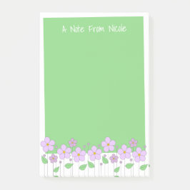 Lilac Flowers och Grönt Post it Notes Post-it Block