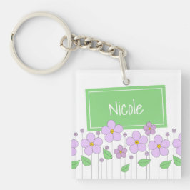 Lilac Flowers och Märkre Acrylic Keychain