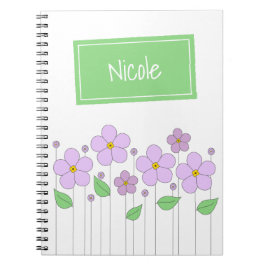 Lilac Flowers och Märkre Photo Notebook Anteckningsbok