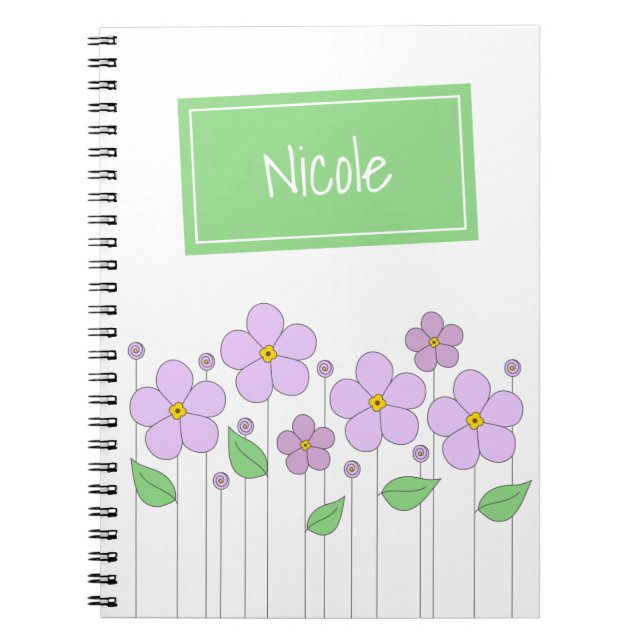 Lilac Flowers och Märkre Photo Notebook Anteckningsbok (Framsidan)