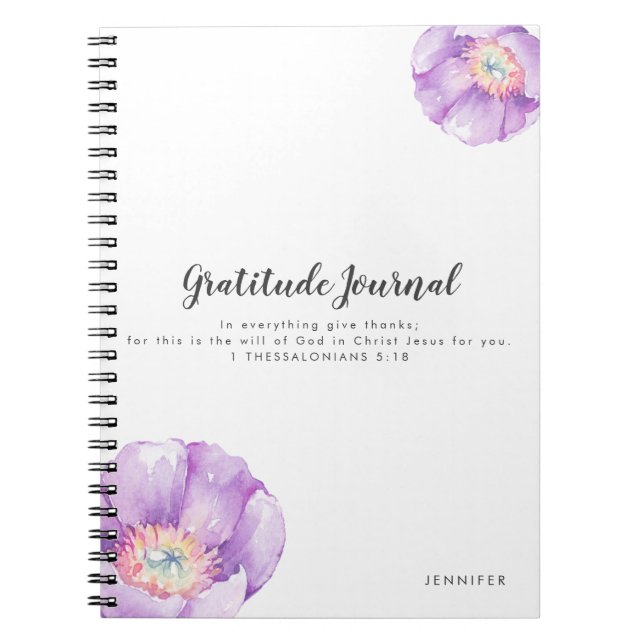 Lilac Flowers Personlig Gratitude Journal Anteckningsbok (Framsidan)