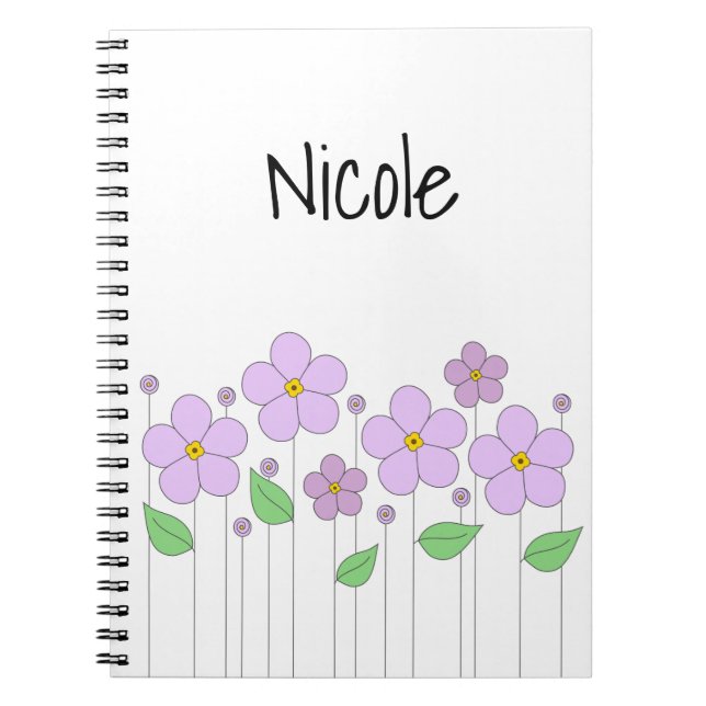 Lilac Flowers Photo Notebook Anteckningsbok (Framsidan)