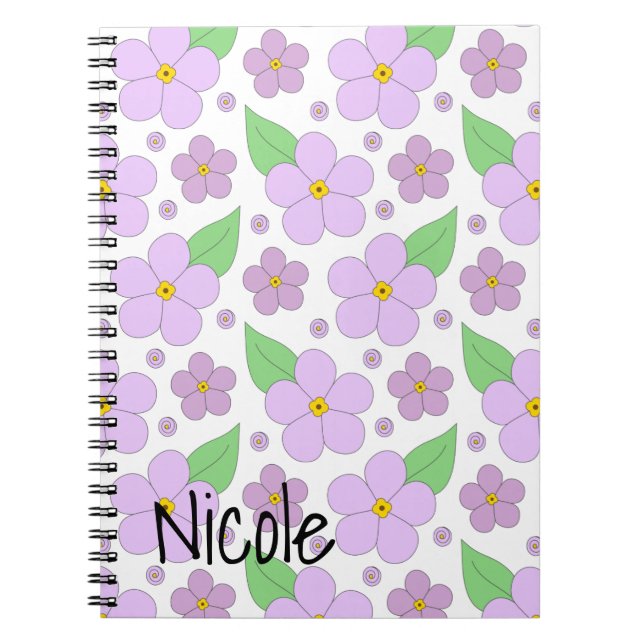 Lilac Flowers Photo Notebook Anteckningsbok (Framsidan)