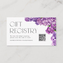 Lilac Flowers QR Code Baby Shower Registry