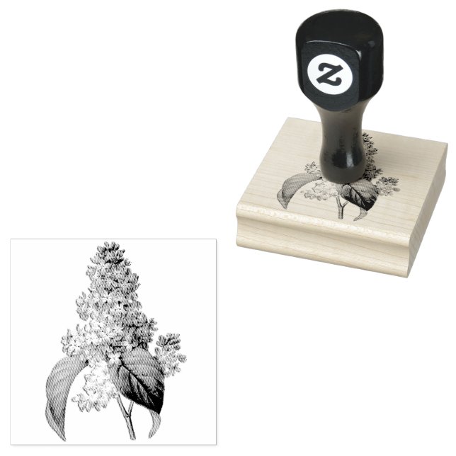 Lilac Flowers Rubber Frimärke Stämpel (Stämplad)