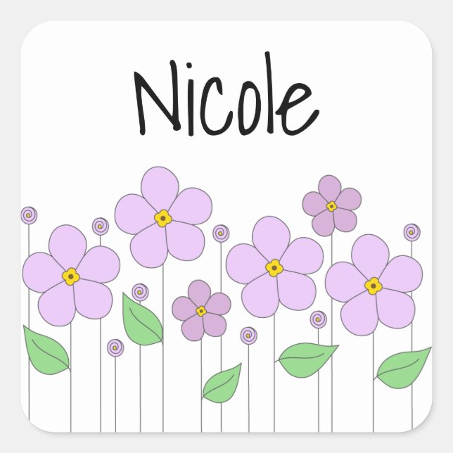Lilac Flowers Sticker Fyrkantigt Klistermärke (Framsida)