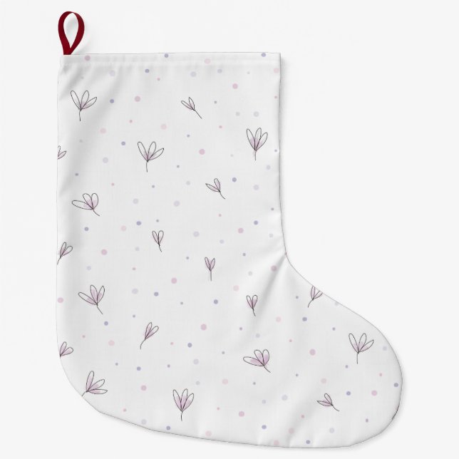 Lilac Flowers Stor Julstrumpa (Framsidan)