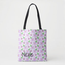 Lilac Flowers Tote Bag Tygkasse