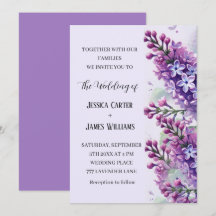 Lilac Flowers Watercolor Rustic Bröllop