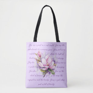 Lilac Flowers Watercolor Shoper Tygkasse