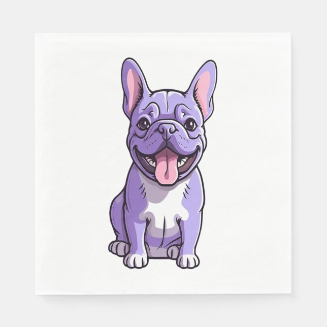 Lilac Fransk Bulldog 2 Pappersservett (Framsidan)