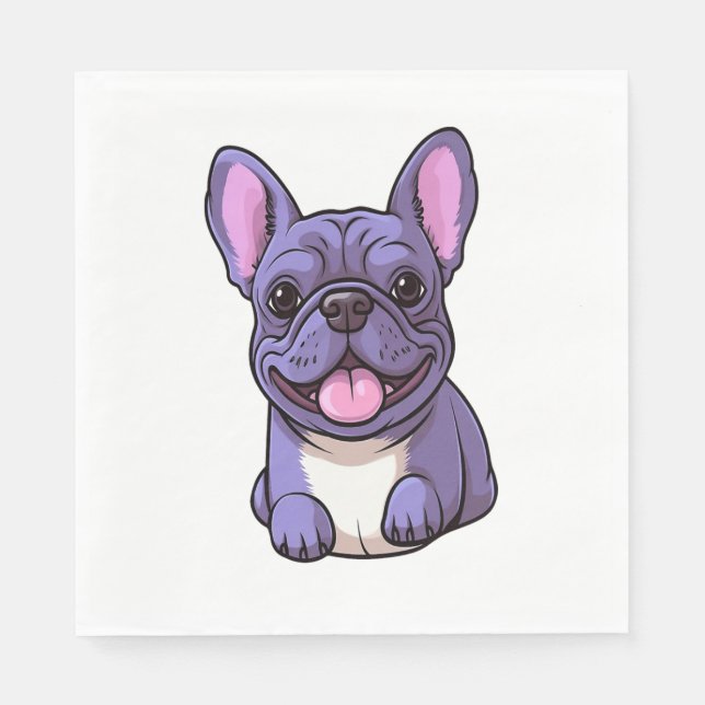 Lilac Fransk Bulldog 7 Pappersservett (Framsidan)