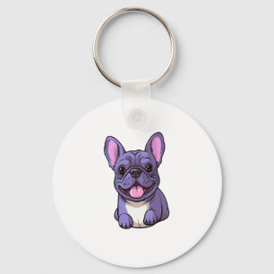 Lilac Fransk Bulldog Nyckelring