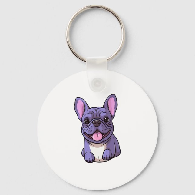 Lilac Fransk Bulldog Nyckelring (Framsida)