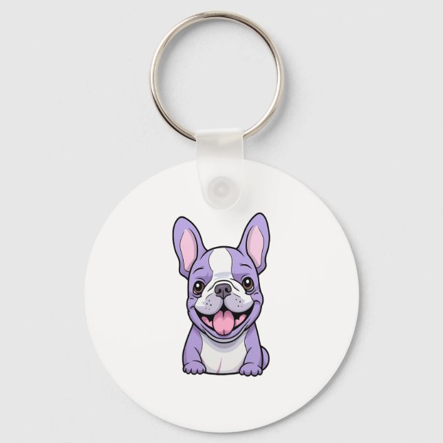 Lilac Fransk Bulldog Nyckelring (Framsida)