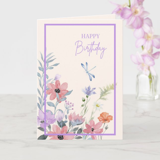 Lilac Garden Birthday Card Kort (Orkide)