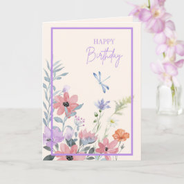 Lilac Garden Birthday Card Kort