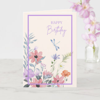 Lilac Garden Birthday Card Kort
