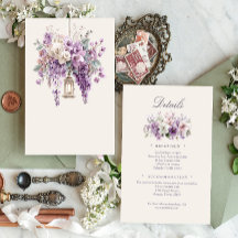 Lilac Garden Lantern Romantik Detaljerad Kort